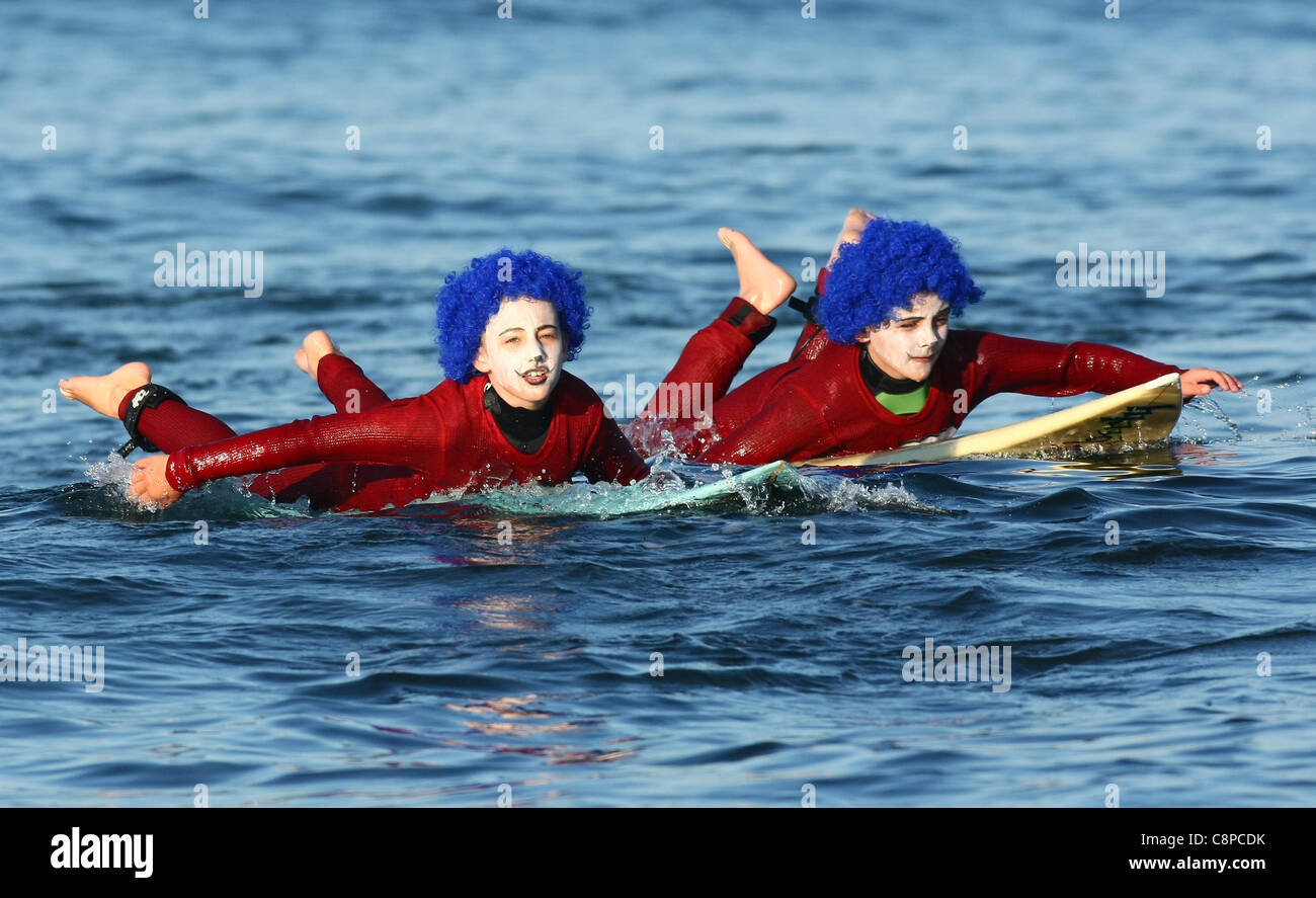 BOY SURFERS AS THING 1 & THING 2 BLACKIE'S HALLOWEEN COSTUME SURF