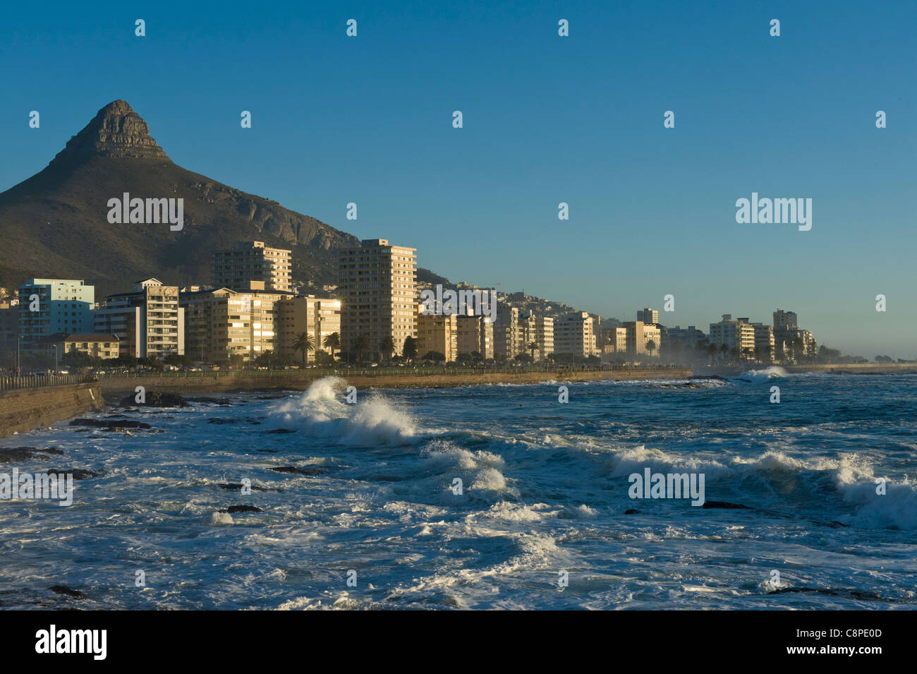 Coastline and Lion's Head in Cape Town South Africa Stock Photo