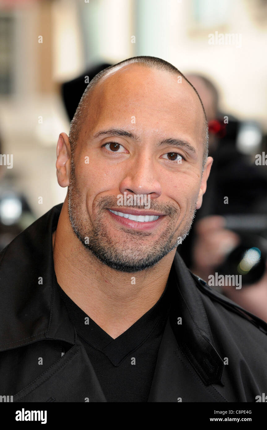 Dwayne Johnson arrives for the UK Premiere of 'Race to Witch Mountain' at Leicester Square, London, 5th April 2009. Stock Photo