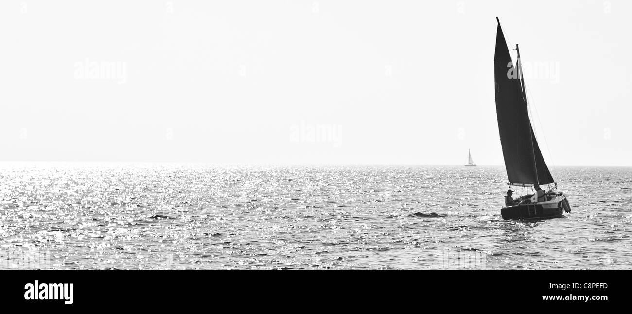 Sailing boat Black and White Stock Photos & Images - Alamy