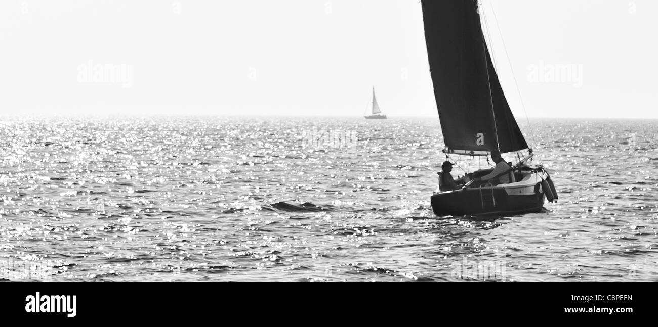Sailing boat Black and White Stock Photos & Images - Alamy