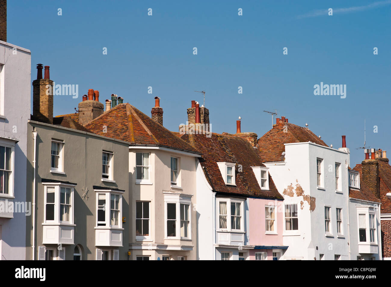 Period Buildings, Architecture, the Seafront, Deal, Kent, UK Stock