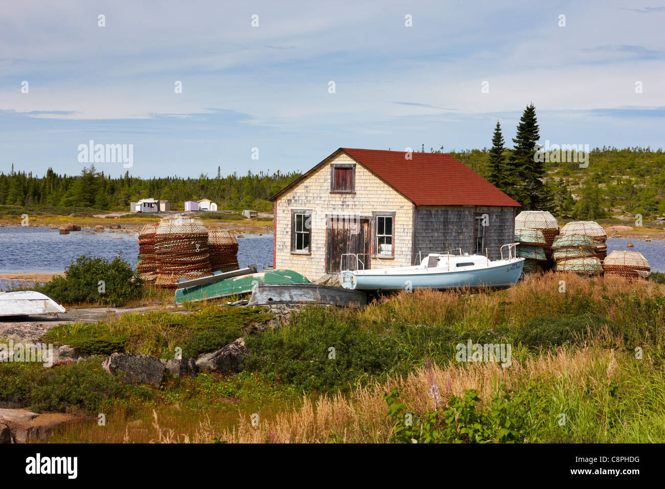 Fishing shack in Baie JohanBeetz, Quebec, Canada Stock Photo Alamy