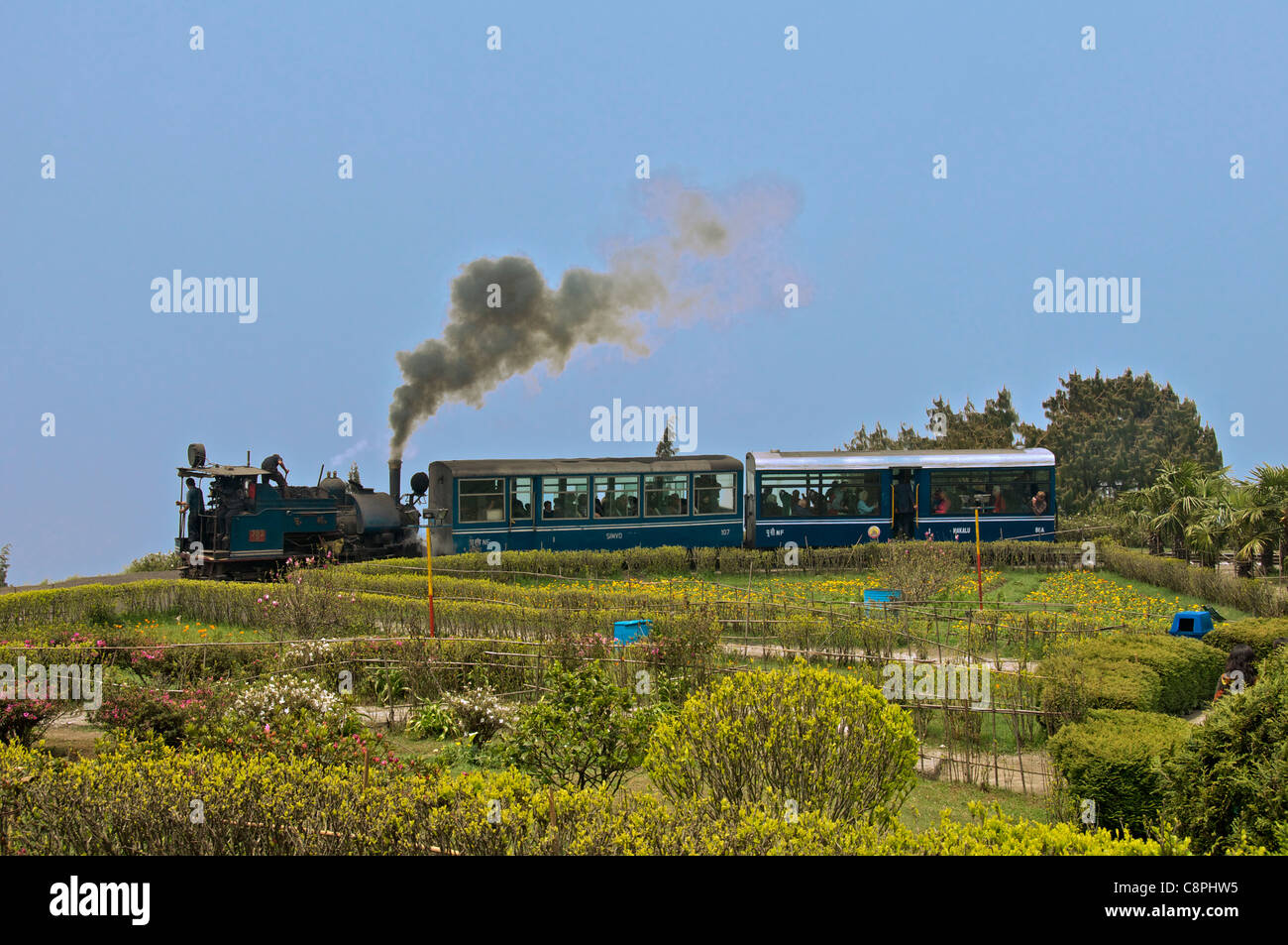 Darjeeling narrow gauge train Darjeeling West Bengal India Stock Photo