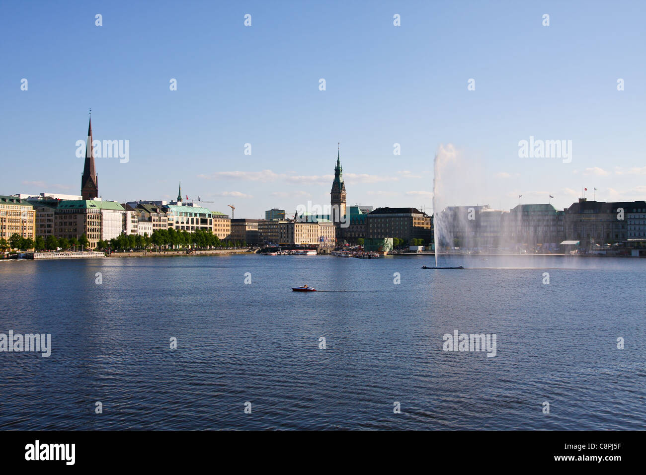 View of the Alster Lake in Hamburg, Germany Stock Photo