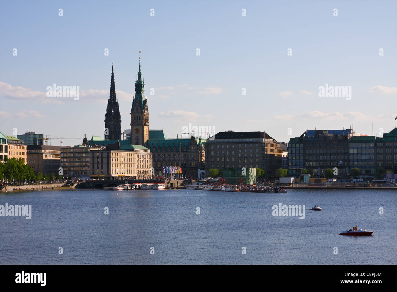 View of the Alster Lake in Hamburg, Germany Stock Photo