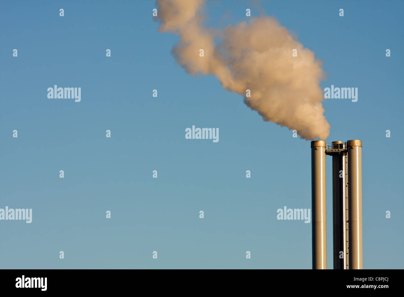 View of smoke stacks Stock Photo - Alamy