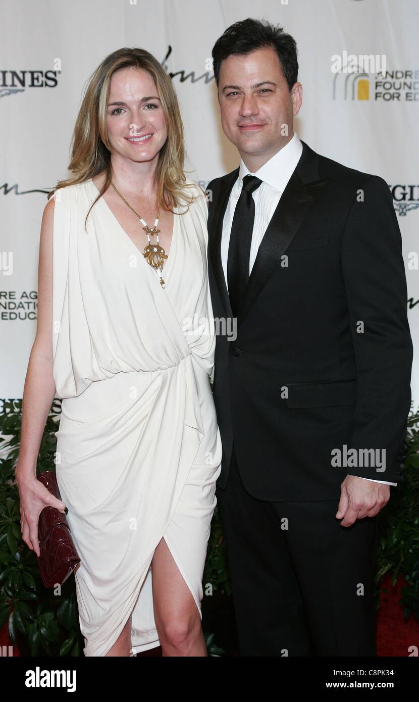 Molly McNearney, Jimmy Kimmel at arrivals for 16th Andre Agassi Grand Slam for Children Benefit Concert, Wynn Las Vegas, Las Vegas, NV October 29, 2011. Photo By: James Atoa/Everett Collection Stock Photo