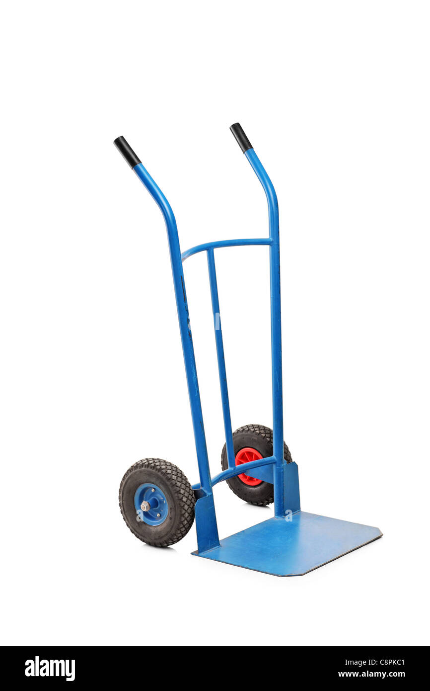 A studio shot of an empty hand truck Stock Photo