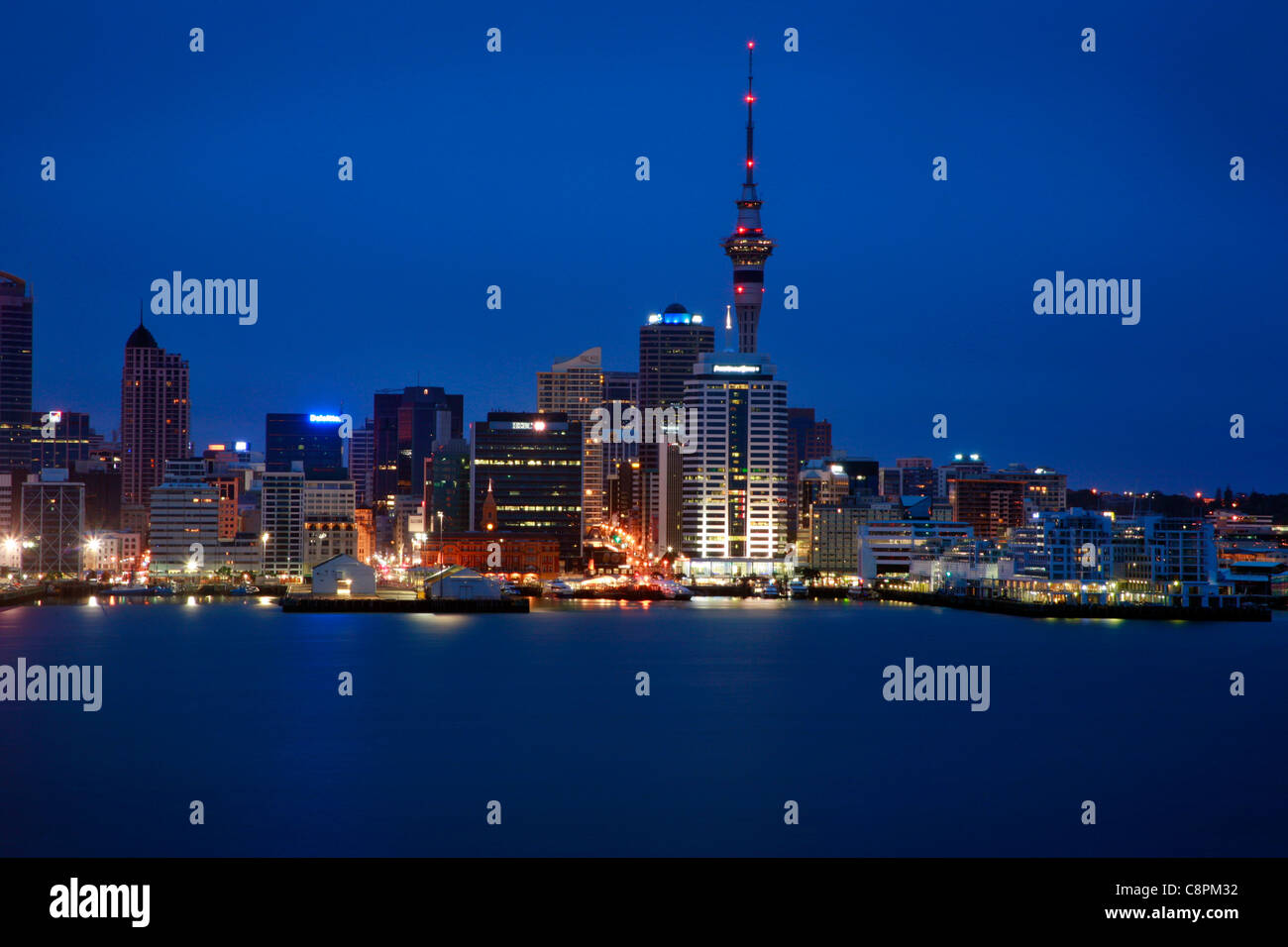 A view of Auckland city from Stanley Point, Devonport, early morning Stock Photo