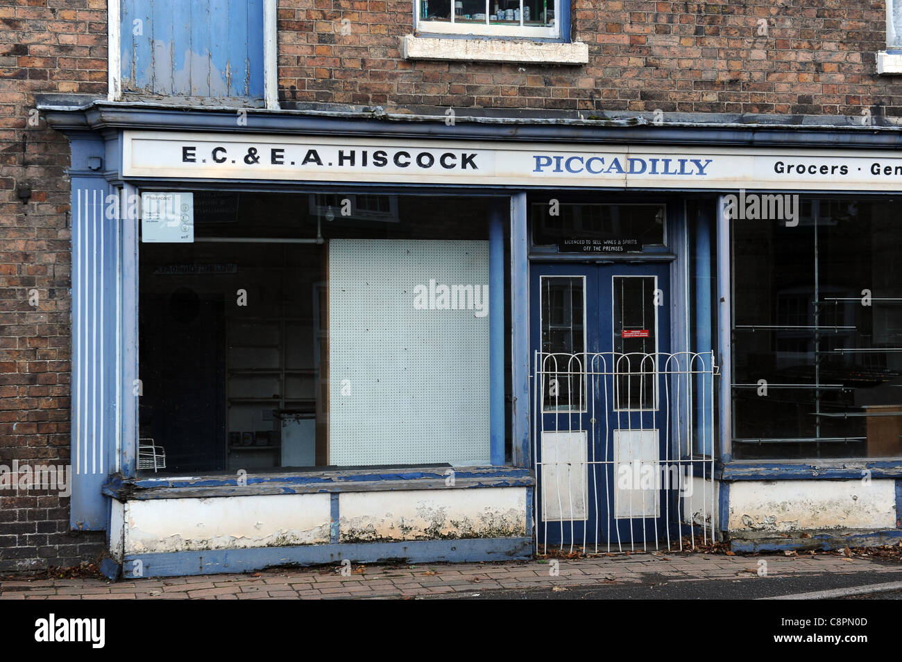 Empty grocery and newsagents shop in Coalbrookdale Shropshire Stock Photo