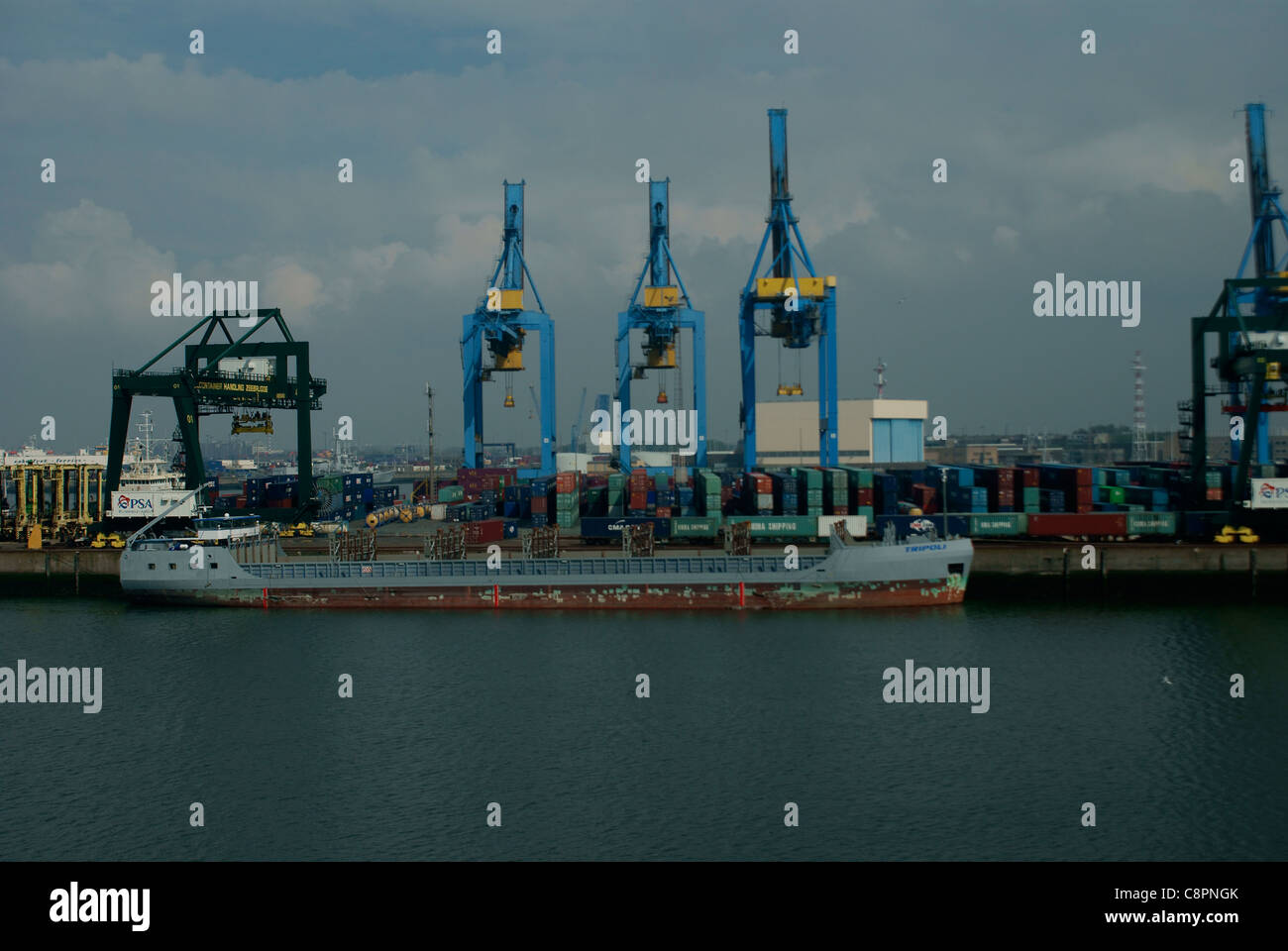 The port of Zeebrugge and Bruges in Belgium Stock Photo