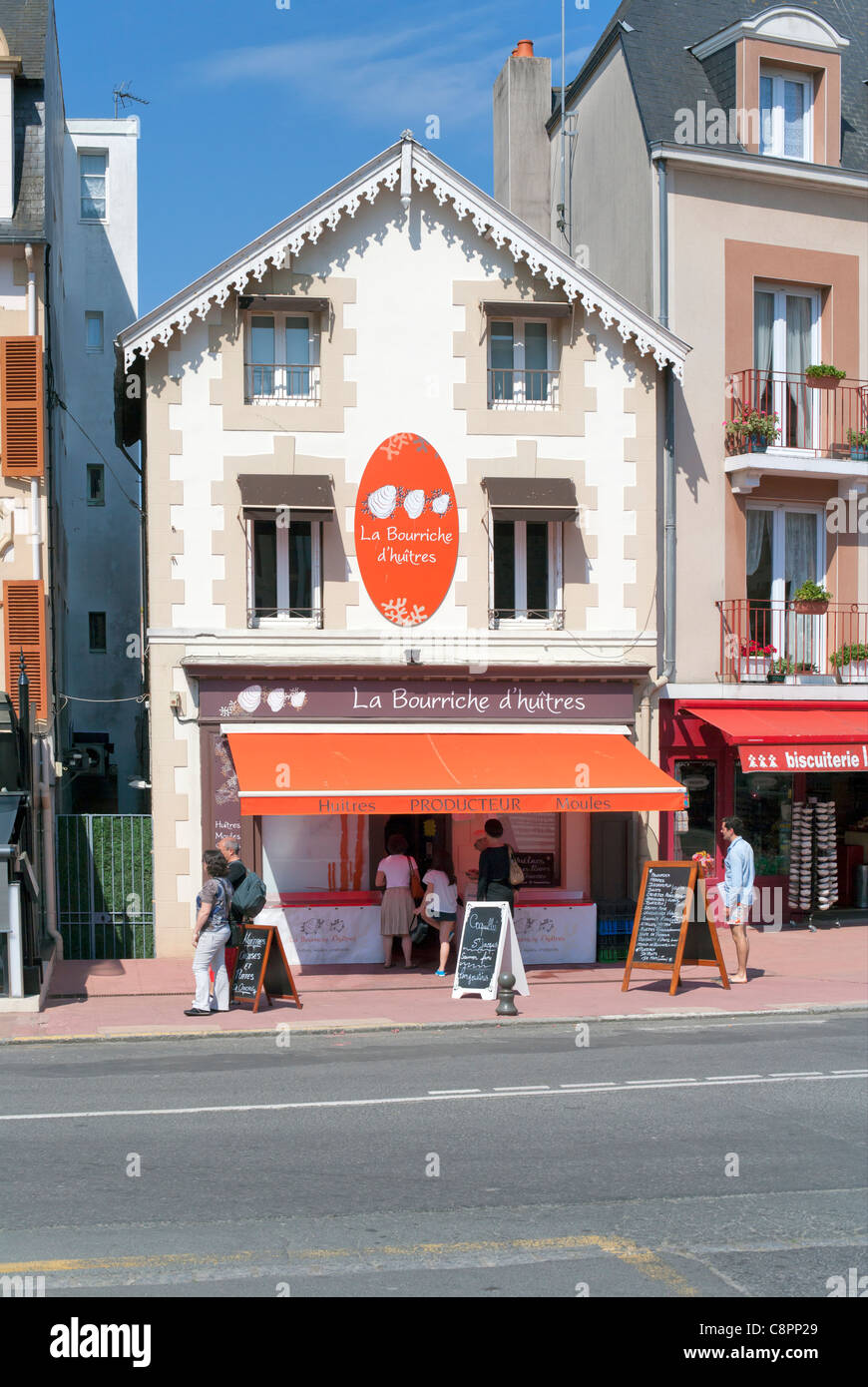 Oyster shop, Dinard, Brittany. France; Europe Stock Photo Alamy