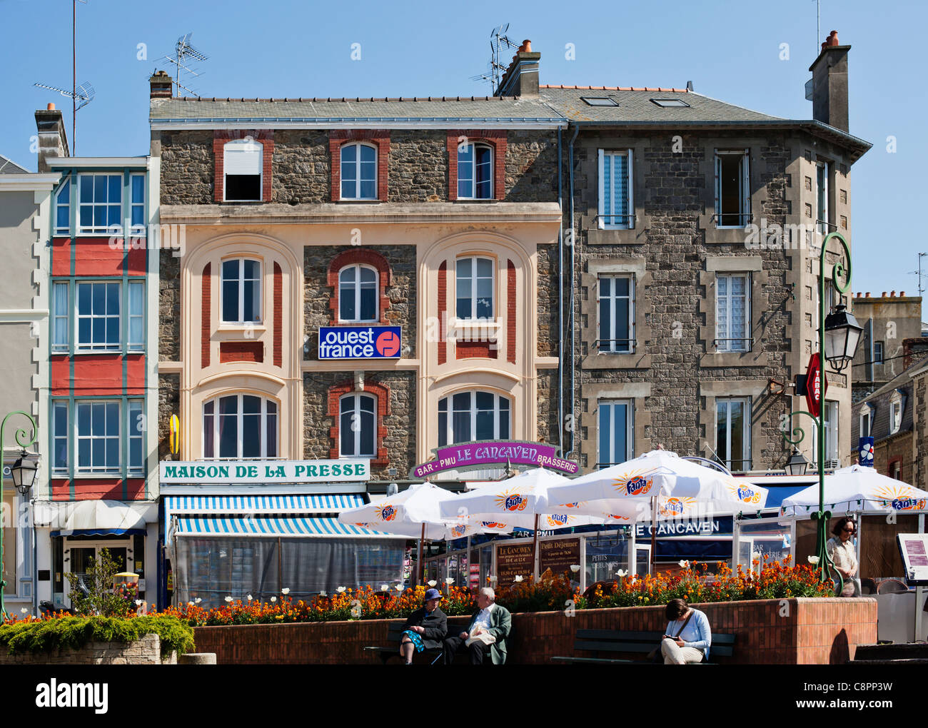 Dinard, Street scene, Brittany. France; Europe Stock Photo