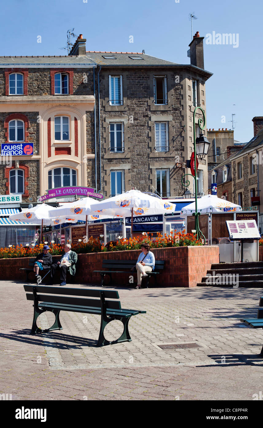 Dinard, Street scene, Brittany. France; Europe Stock Photo
