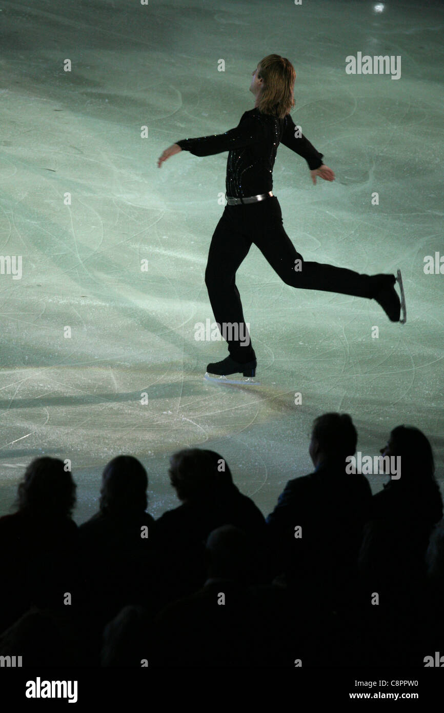 Russian figure skater Evgeni Plushenko. Stock Photo