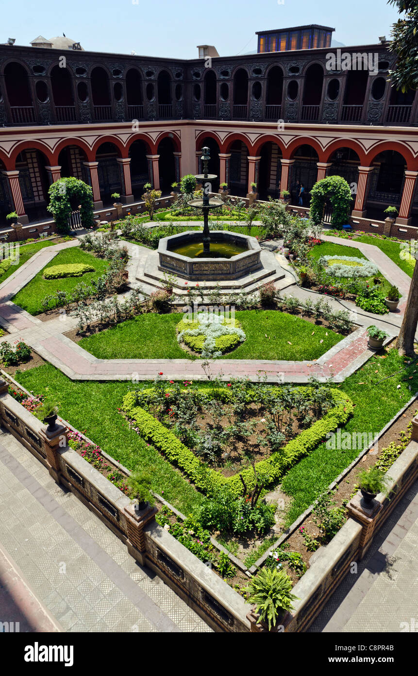 Cloister and garden San Francisco convent Lima Peru Stock Photo