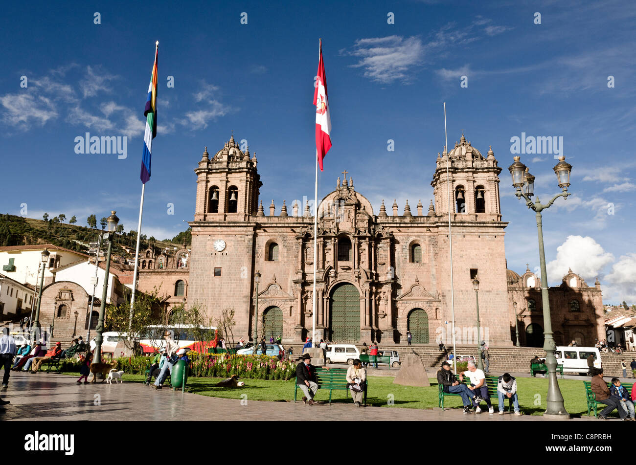 The Cathedral of Santo Domingo or Cusco Cathedral in Plaza de Armas Cusco Peru Stock Photo
