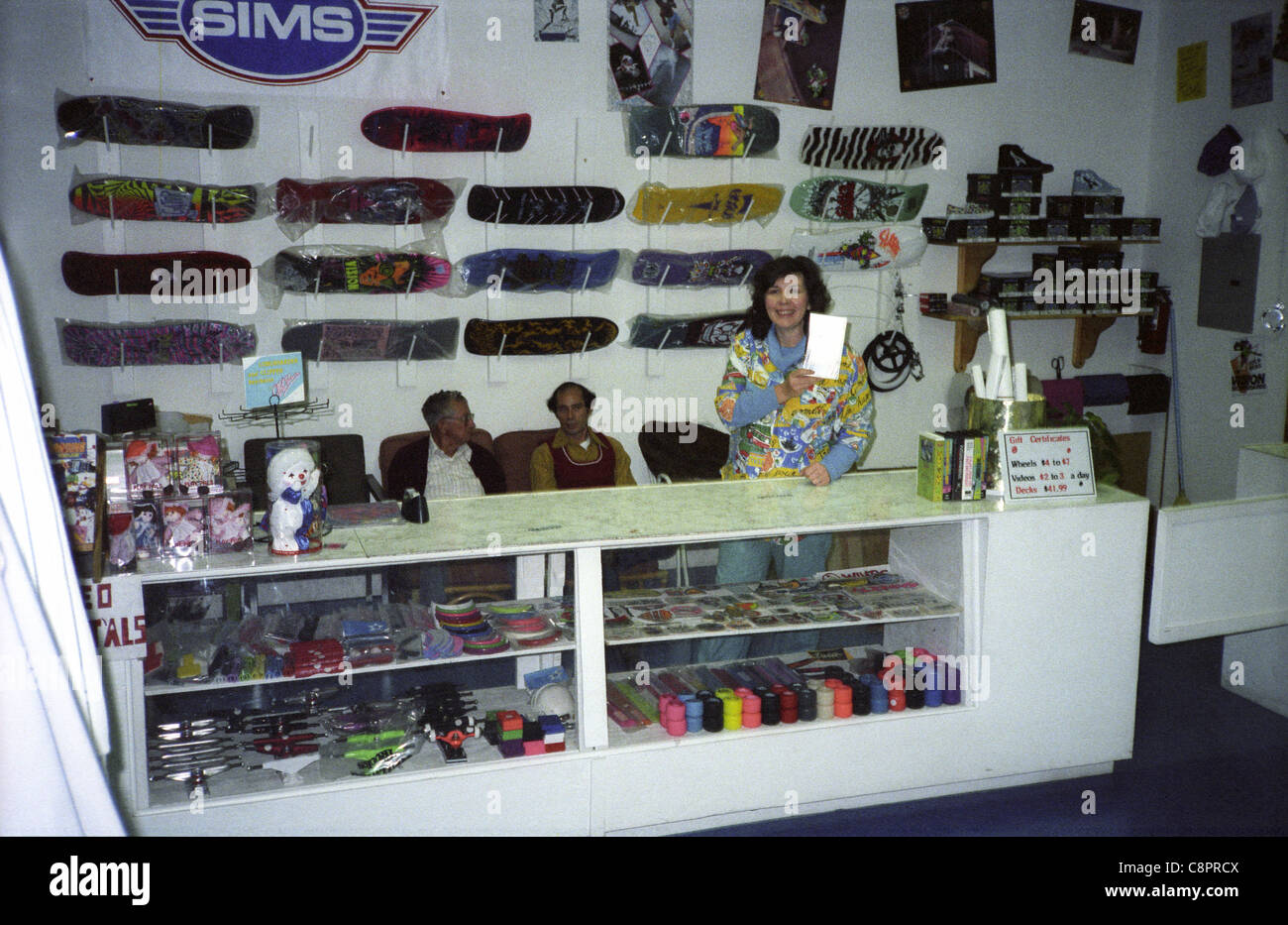 Skateboard Mania skateboard shop in Porterville, California in 1986