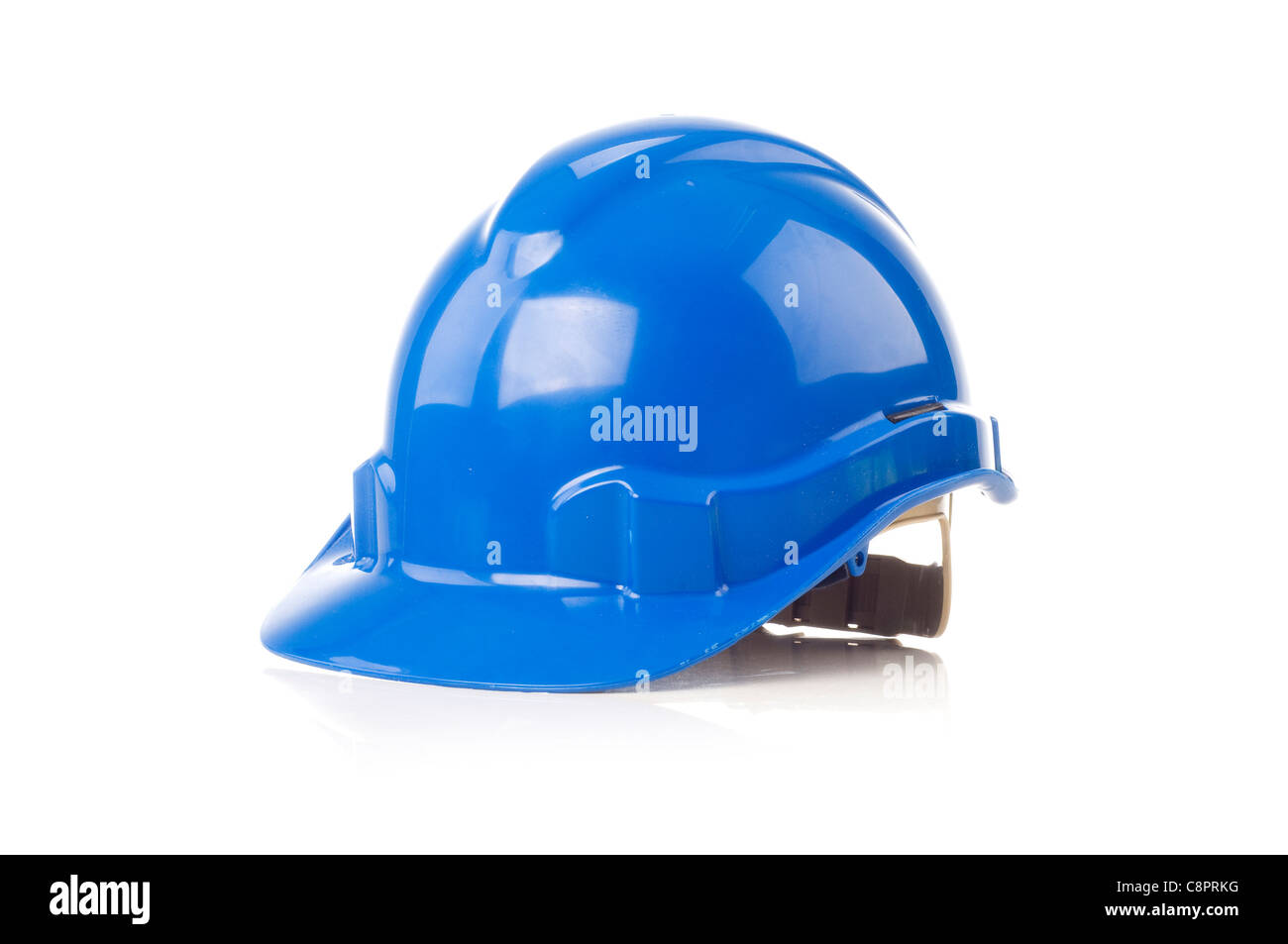 Safety Helmet in blue color isolated white background Stock Photo Alamy