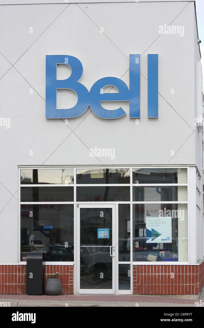 bell logo store front Stock Photo
