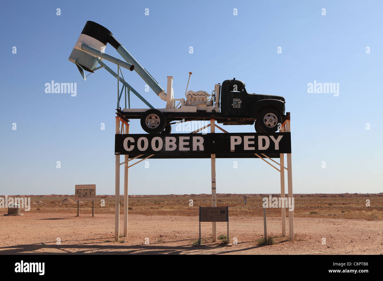 Unique sign introducing Coober Pedy, South Australia Stock Photo Alamy