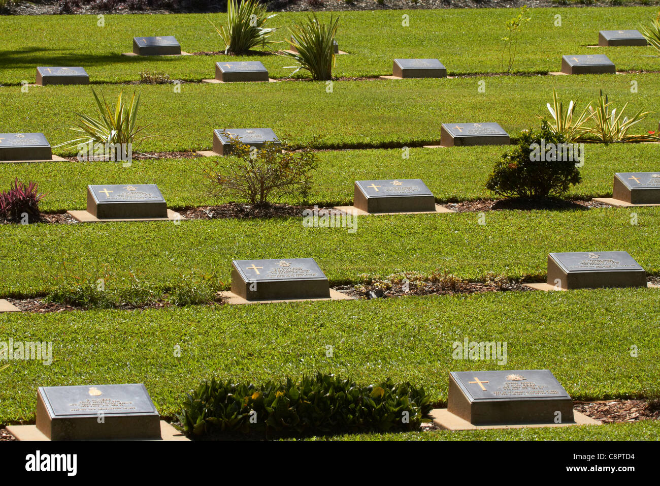 Servicemen and servicewomen's graves, Adelaide River War Cemetery, Adelaide River, Northern Territory, Australia Stock Photo