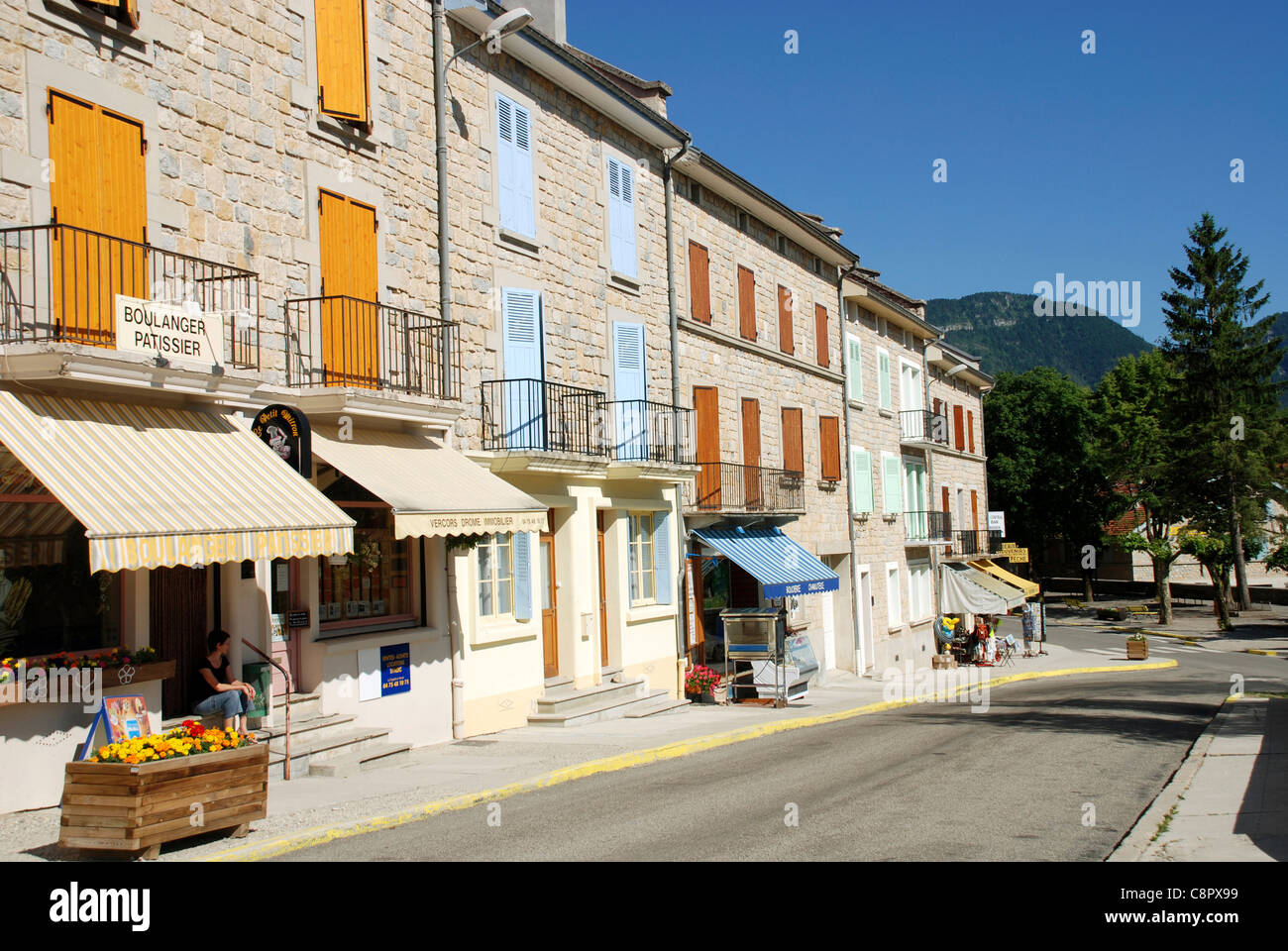France, street in a French town Stock Photo - Alamy