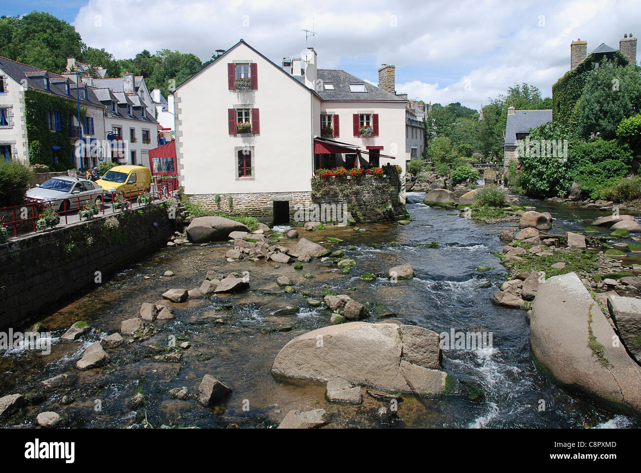 France, Brittany, PontAven on the River Aven Stock Photo Alamy