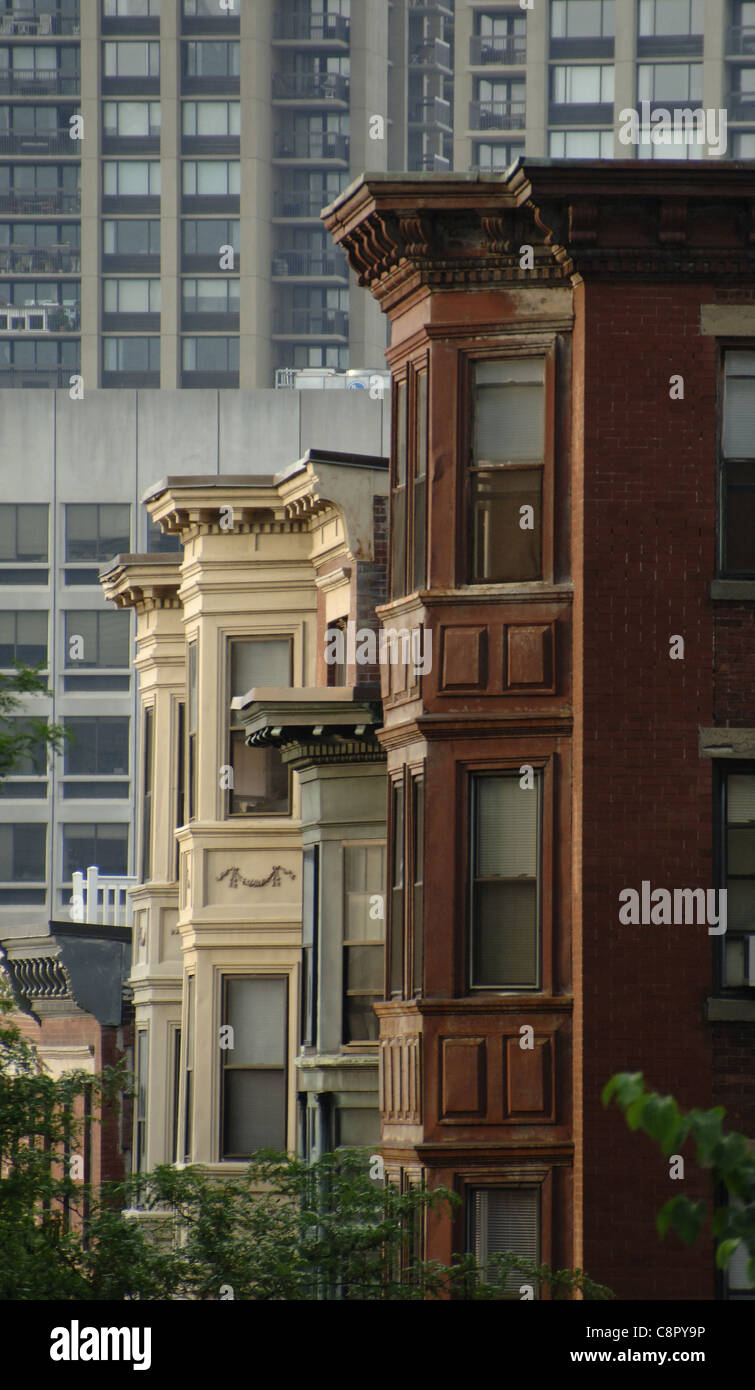 United States. Boston. Nineteenth-century Victorian houses in the residential neighborhood of Beacon Hill. Massachusetts. Stock Photo