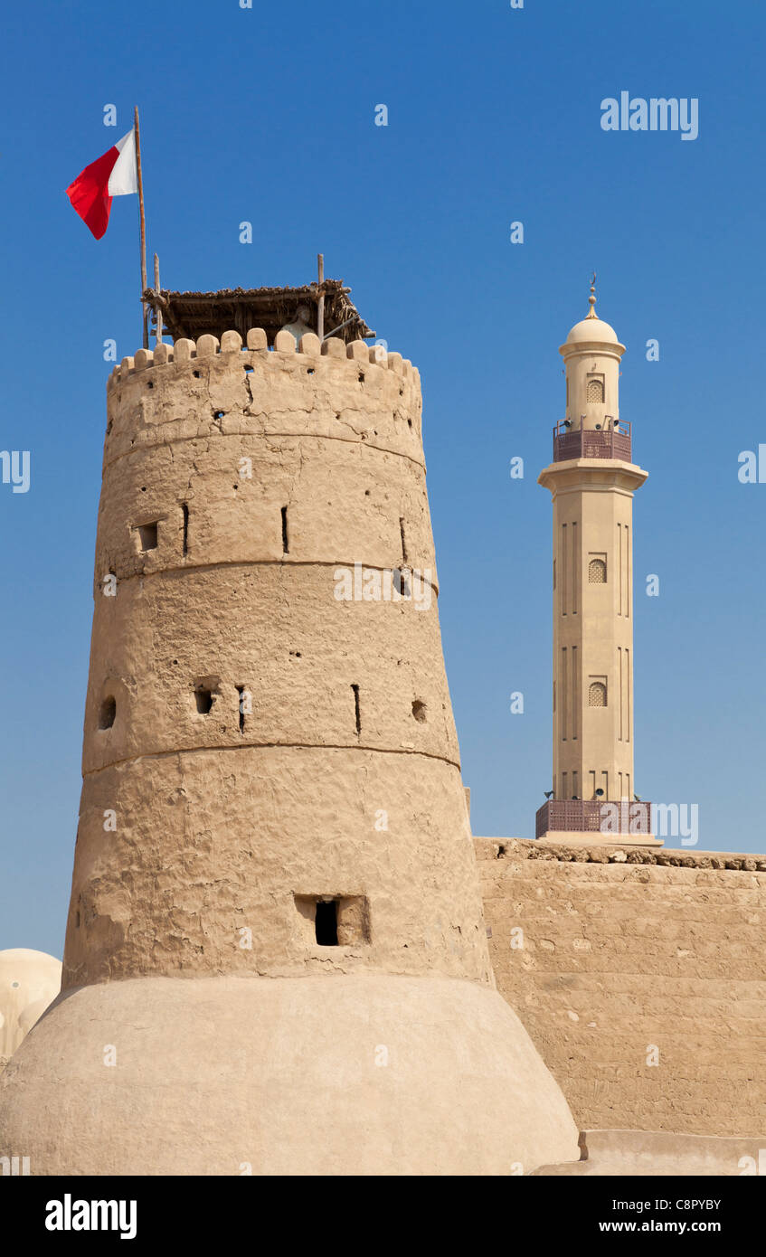 al fahidi fort tower Dubai Museum, United Arab Emirates, UAE, Middle East Stock Photo