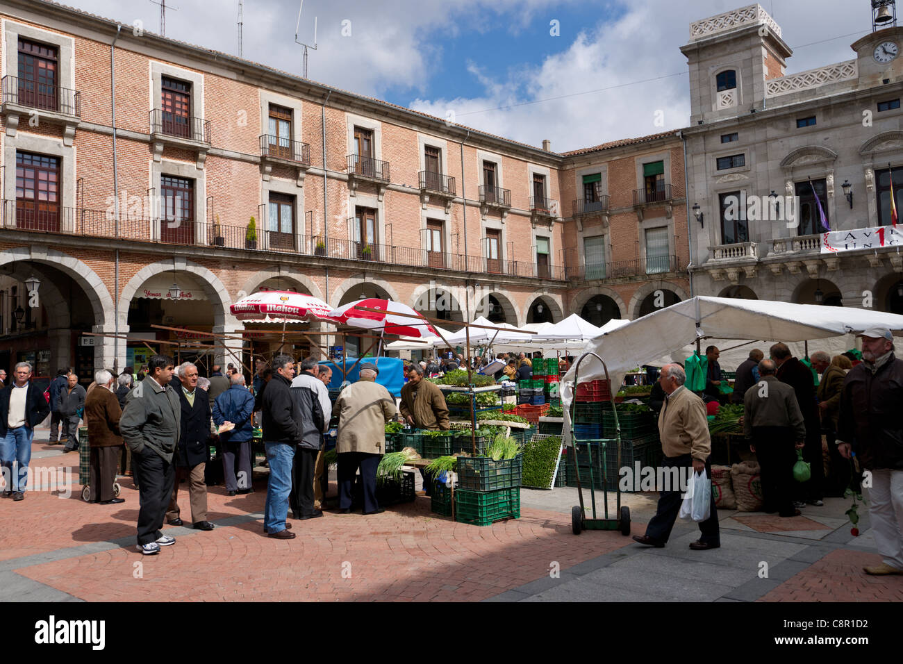 Steet market in Ávila, Castile and León, Spain Stock Photo
