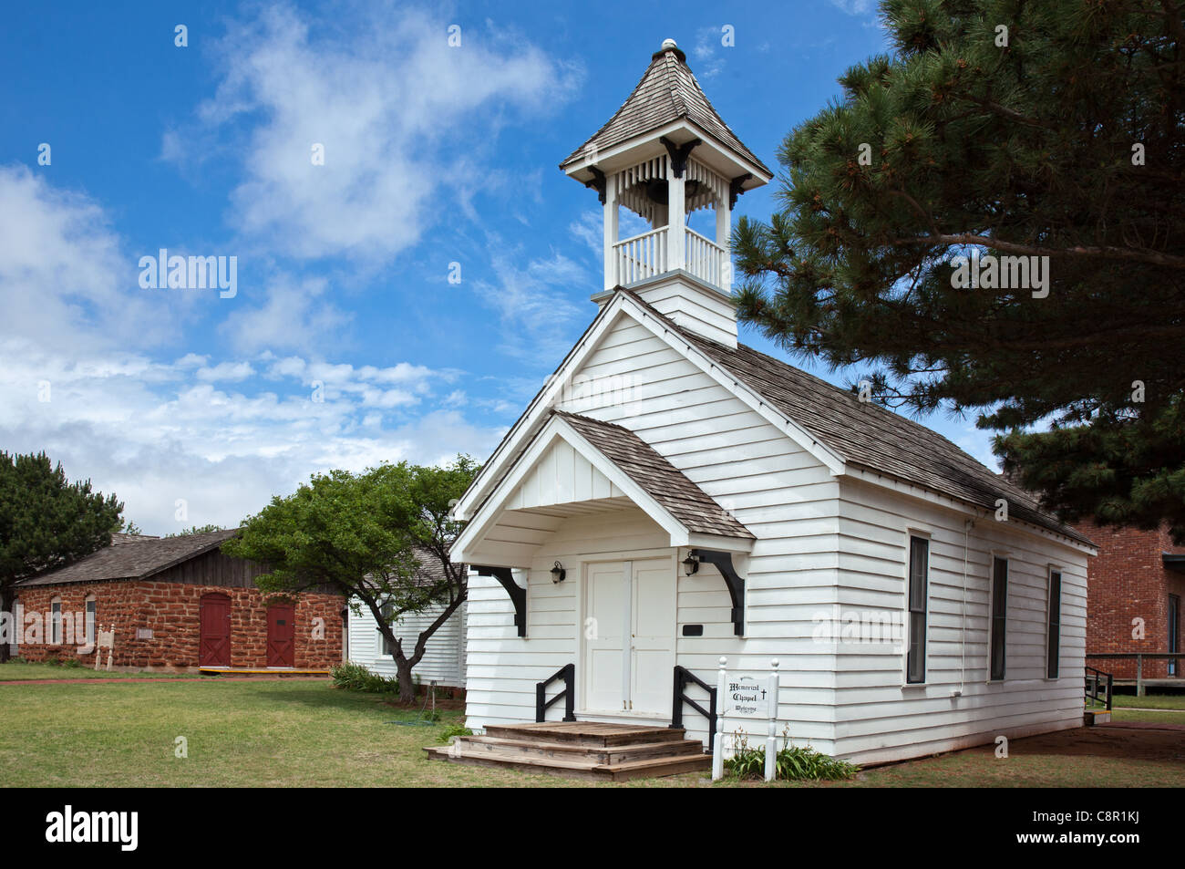 U.S.A. Oklahoma, Route 66, Elk City, the Pioneer Memorial Chapel Stock
