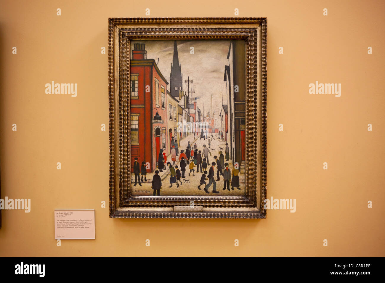 Painting by L S Lowry on display at Manchester City Art Gallery Stock Photo