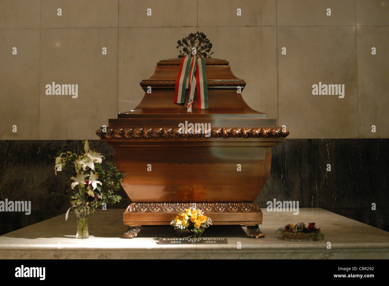 Tomb of Empress Zita of Austria in the Imperial Crypt in Vienna Stock