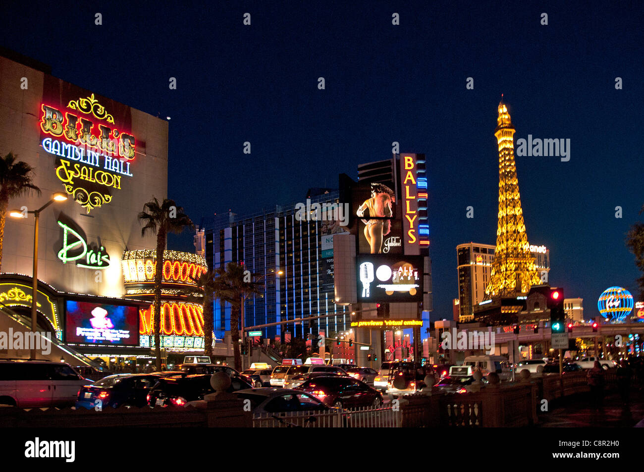 Paris Casino Balloon and Eiffel Tower neon lights Las Vegas NV Stock Photo  - Alamy