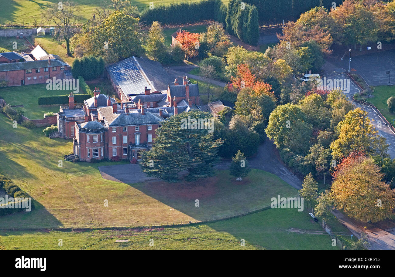 Aerial view of Maple Hayes Hall School for Dyslexics Lichfield Staffordshire England Stock Photo