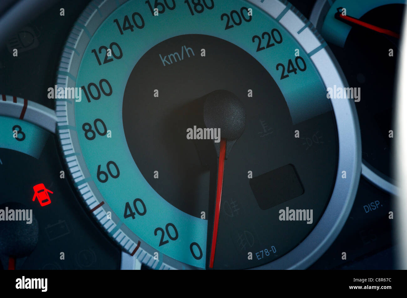 Close up of a modern car speedometer dashboard Stock Photo Alamy