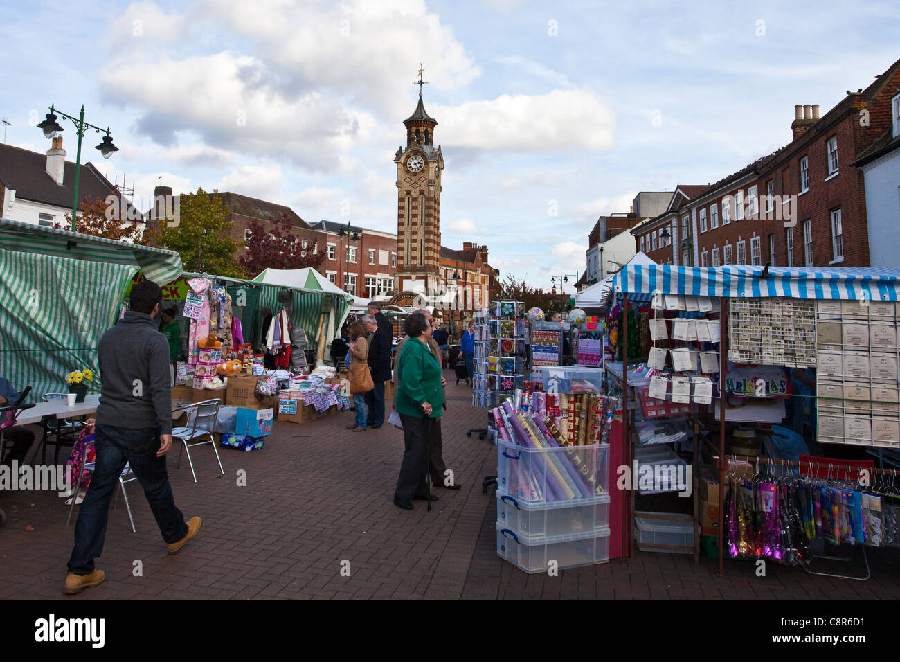 Epsom market with the clock tower, October 2011 Stock Photo Alamy