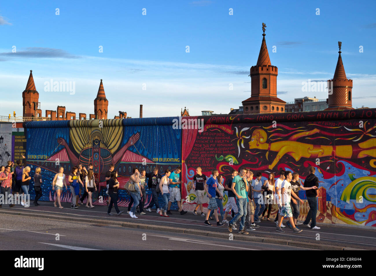 Berlin Wall mural, East Side Gallery, Berlin, Germany Stock Photo