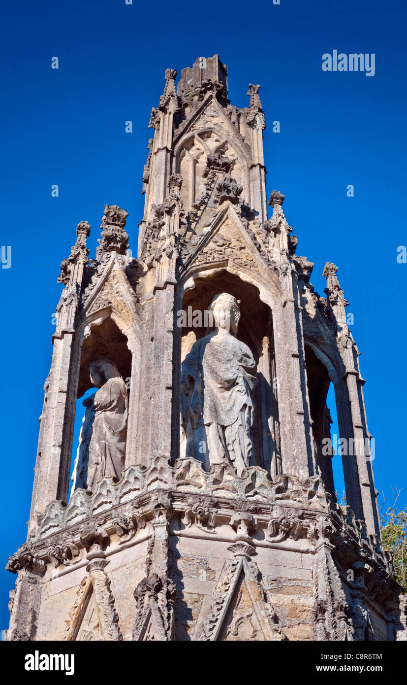 Monument near Northampton, UK, erected by King Edward 1 of England to the memory of his wife, Queen Eleanor. Stock Photo
