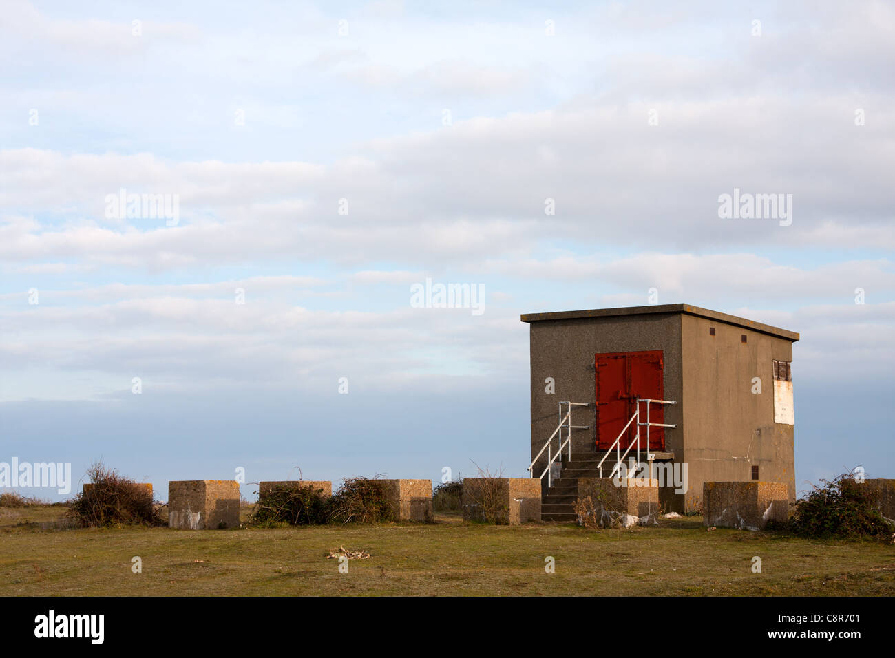 Abandoned millitary building at Landguard Point, Felixstowe Stock Photo ...