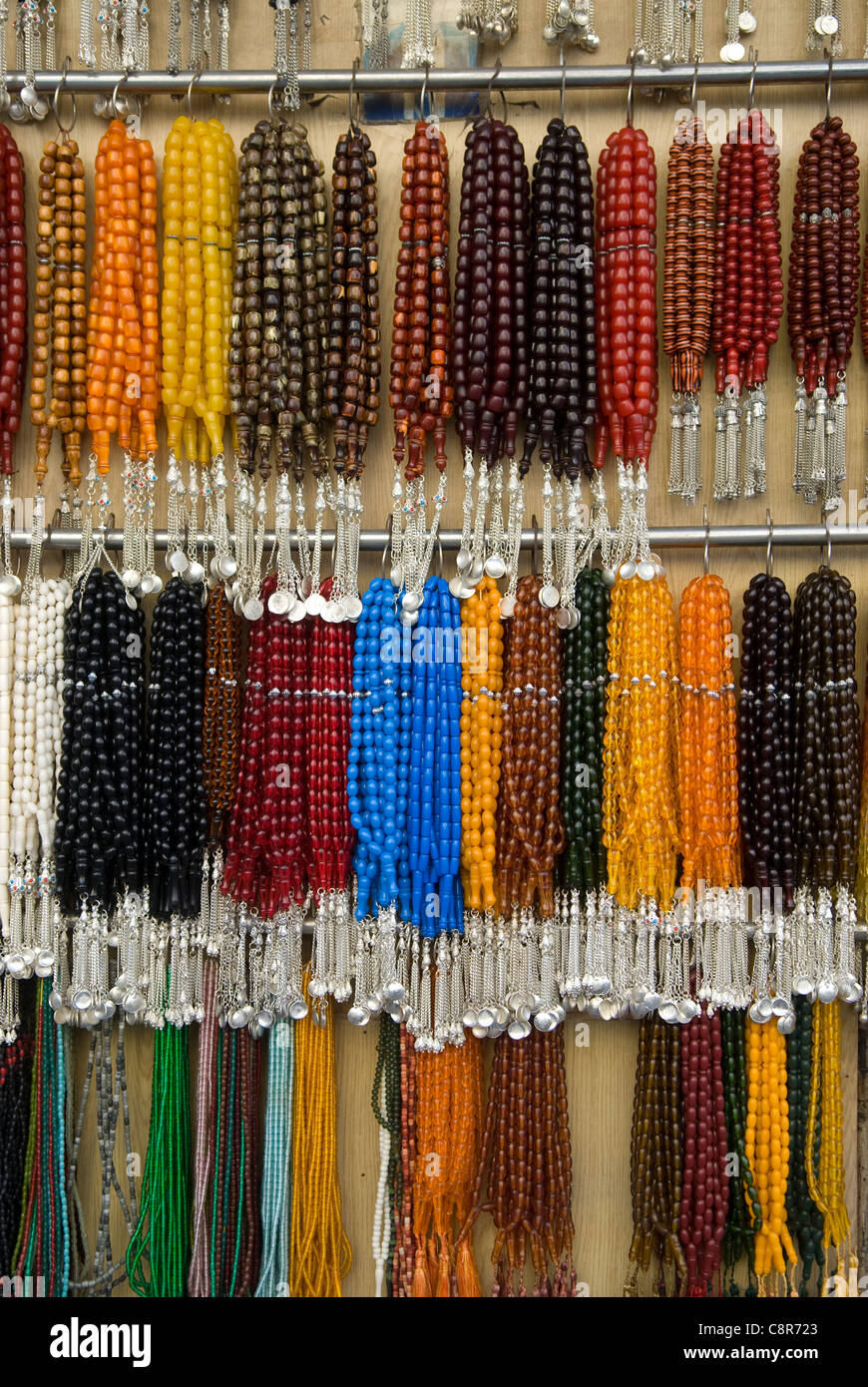 'Worry beads' on display in the souk, Tripoli, northern Lebanon Stock