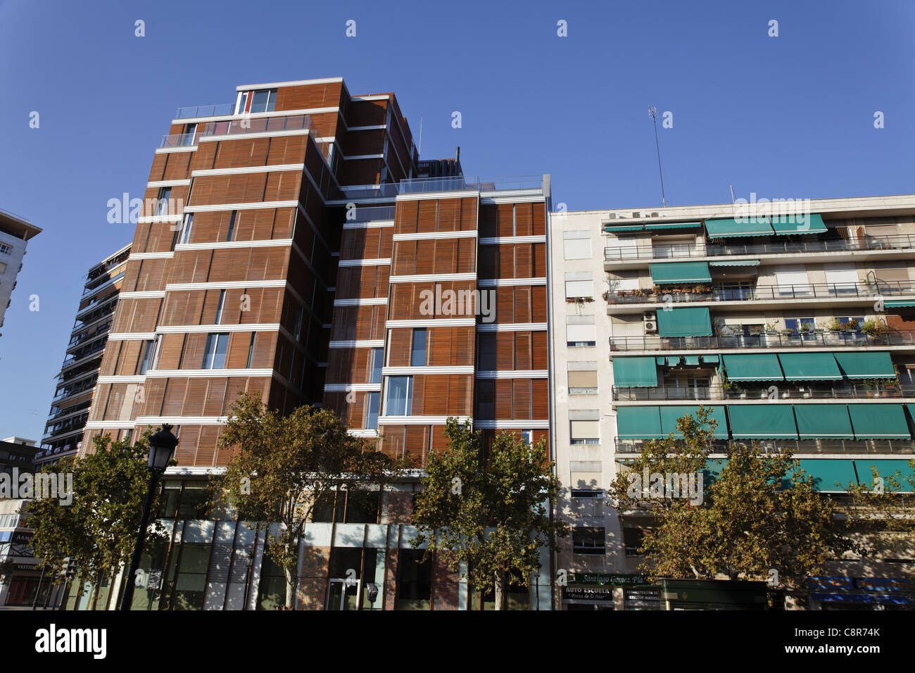 Plaza Porta del Mar, modern architecture, Real Estate, Valencia, Spain Stock Photo