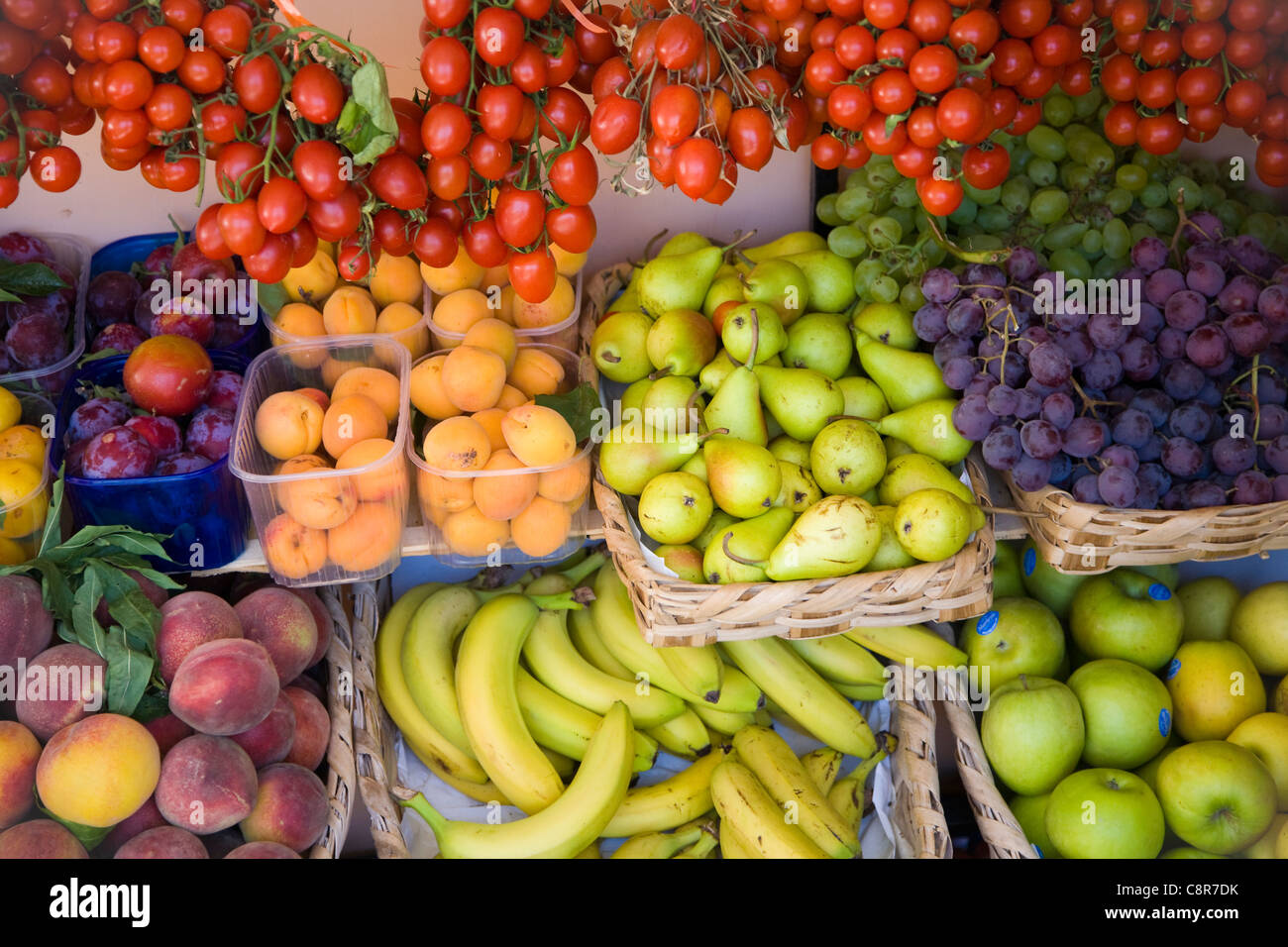 Colourful fruit at a market in Positano, Italy Stock Photo
