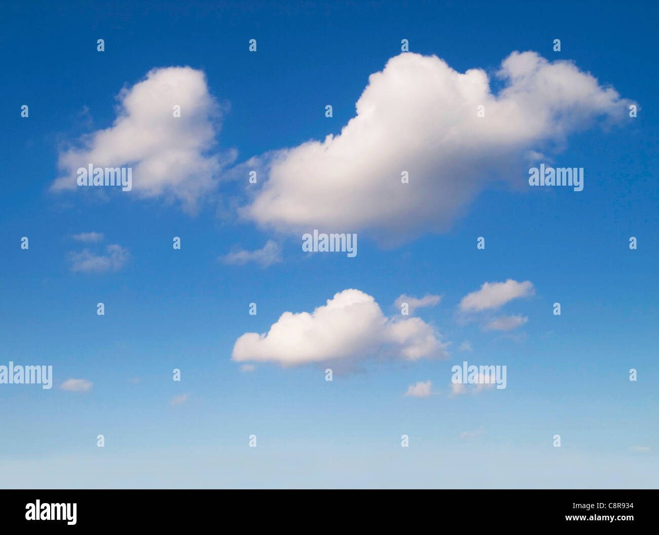 Blue summer sky, white clouds sky background Stock Photo