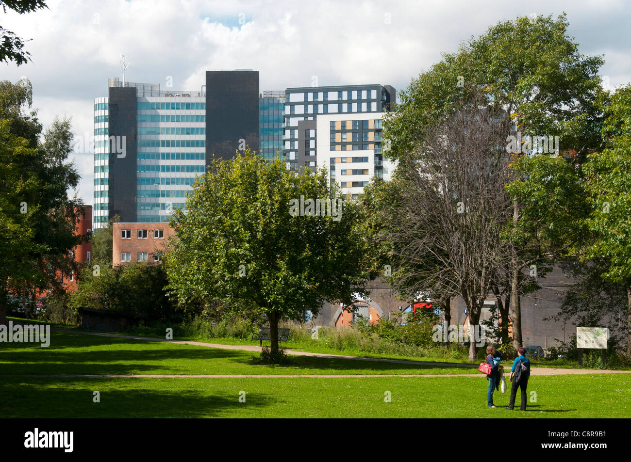 Green Quarter apartment blocks from Angel Meadow, Northern Quarter