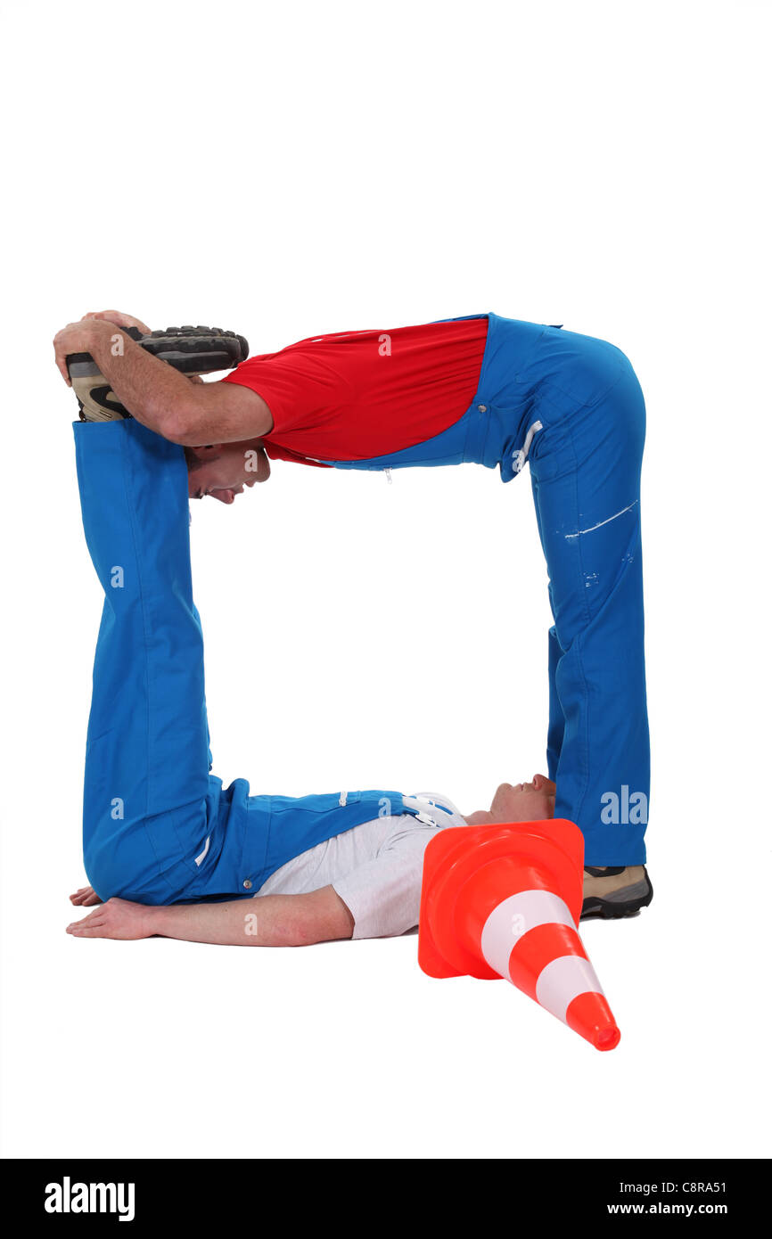 Back stretching pose Cut Out Stock Images & Pictures - Alamy
