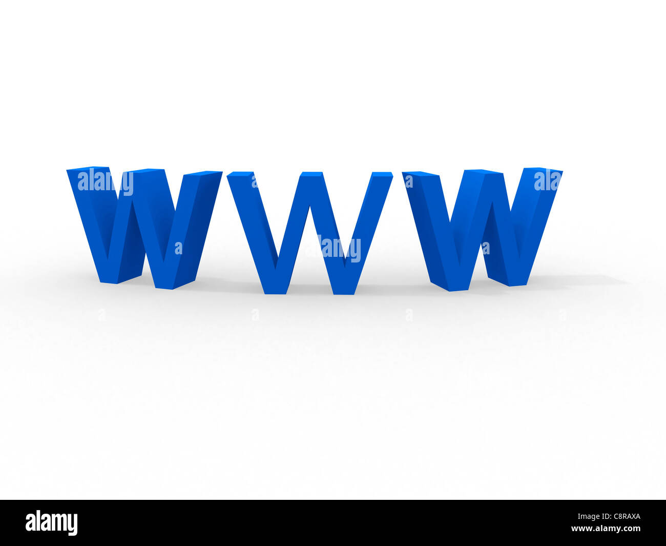 3d illustration of text 'www' Stock Photo
