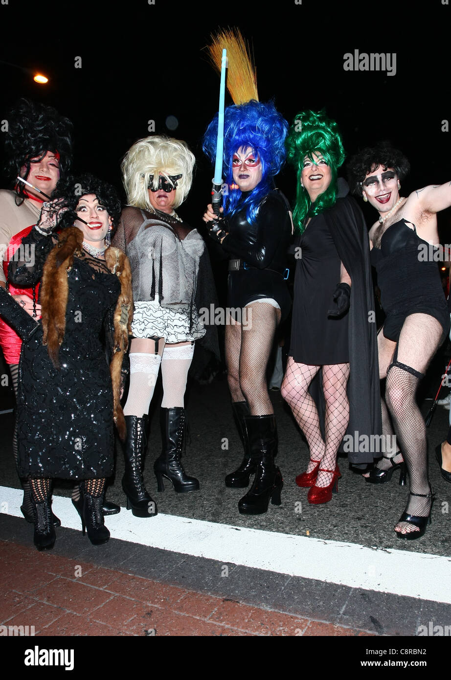 DRAG QUEENS IN COSTUME 2011 WEST HOLLYWOOD COSTUME CARNAVAL LOS ANGELES CALIFORNIA USA 31 October 2011 Stock Photo
